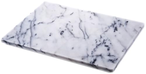 JEmarble Pastry Board 16x20 inch with Non-Slip Rubber Feets for Stability Perfect for Keep the Dough Cool and Chocolate Tempering(Premium Quality) White