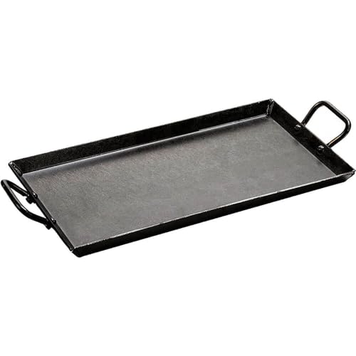 Lodge 18 Inch Pre-Seasoned Carbon Steel Griddle - Unparalleled Heat Retention - Use in the Oven, on a Gas Stove, on the Grill, or Over a Campfire - Black