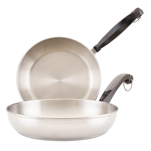 Farberware Classic Series Stainless Steel Frying Pan Set, 8.25-Inch and 10-Inch Skillets