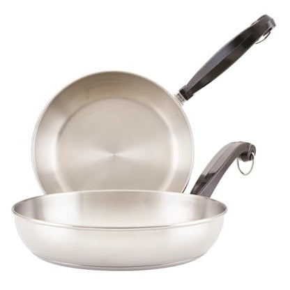 Farberware Classic Series Stainless Steel Frying Pan Set, 8.25-Inch and 10-Inch Skillets