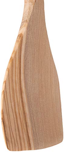 Tovolo Olivewood Angled Turner Spatula, Natural Wood Turner for Cooking & Baking, Wide Flat Edge Pancake Flipper, Safe for Nonstick Pans & Cast Iron Skillets, 12.5" Kitchen Tool