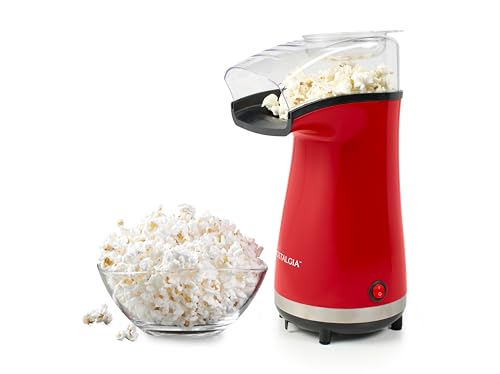 Nostalgia Air Popper Popcorn Maker – 16 Cups Oil-Free Pop Corn – Includes 4-oz Measuring Cup – Perfect for Family Movie Nights – Red
