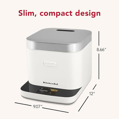 KitchenAid Compact 8 Cup (1.9 Liter) Grain and Rice Cooker with Automatic Sensing and Integrated Scale, KGC2154, Porcelain White