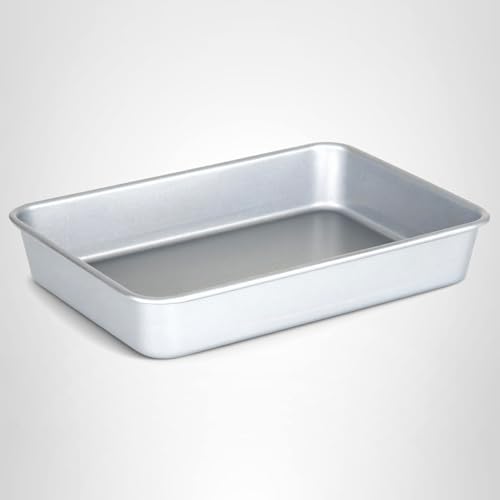 Viking Premium 13 x 9-Inch Nonstick Ceramic Roasting Pan, Made without PFAS, Heavy Gauge Aluminized Steel Baking Pan Sheet with Reinforced Iron Frame, Even Heating Cookware, Oven Safe to 475F, Silver