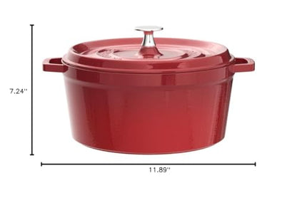 Staub Cast Iron Dutch Oven 5-qt Tall Cocotte, Made in France, Serves 5-6, Cherry