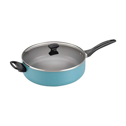 Farberware Dishwasher Safe Nonstick Jumbo Cooker/Saute Pan with Helper Handle -Aluminum, 6 Quart, Blue