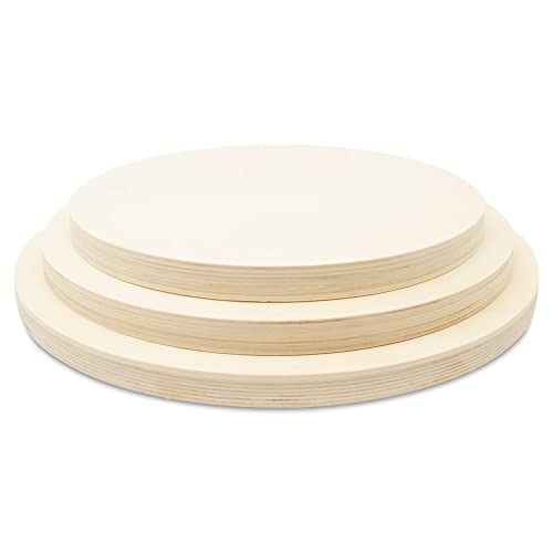 Woodpeckers Set of 3 Nesting Wood Tray for Crafts & Resin Art, Canvas Panel, Circle Wood Sign Blank