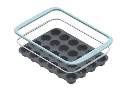 Chicago Metallic 24-Cup Silicone Muffin Pan, Nonstick Bakeware with Wire-Reinforced Rim, BPA-Free Food-Grade Silicone, Oven Safe to 428°F, Dishwasher Safe, Easy Cupcake Release