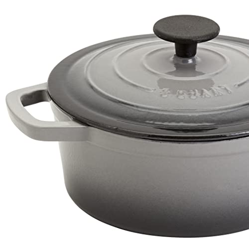 Smith & Clark 3-Quart Enameled Cast Iron Dutch Oven Pot with Lid, Gray
