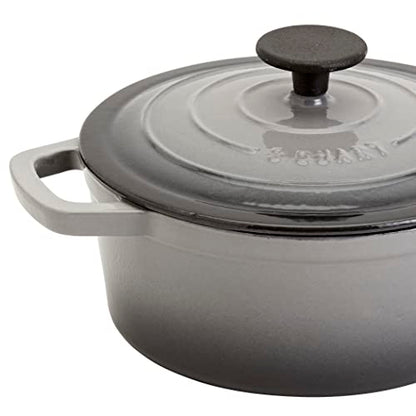 Smith & Clark 3-Quart Enameled Cast Iron Dutch Oven Pot with Lid, Gray