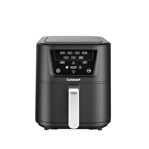 Cuisinart CompactMax 8-Quart Basket Air Fryer for Large Family Meals, Compact Ceramic Countertop Fits a 4.5-lb Chicken, 4-in-1 Air Fry, Roast, Bake & Keep Warm, Easy-Clean Dishwasher-Safe, AIR-210