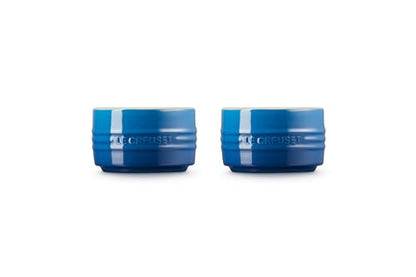 Le Creuset Stoneware Round Ramekin Straight Wall Set of 2, 7 oz. Each, Marseille