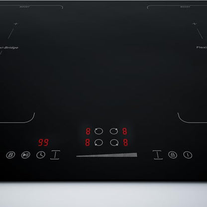 Empava 30 Inch Electric Induction Cooktop Built-In, Bridge-Sync, Smooth Glass Surface, Power Boost, Slider Touch Control, Timer, Pause Function, Child Lock, Hardwired Kitchen Appliance