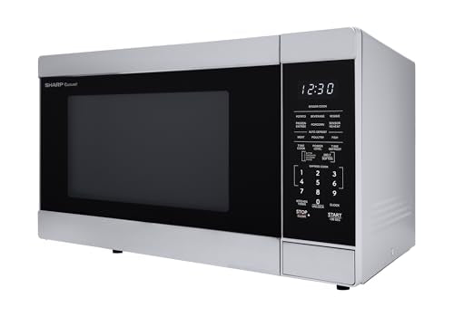 SHARP Countertop Microwave Oven with Removable 13.6" Carousel Turntable, 1100 Watt, 1.6 Cubic Feet, Stainless Steel