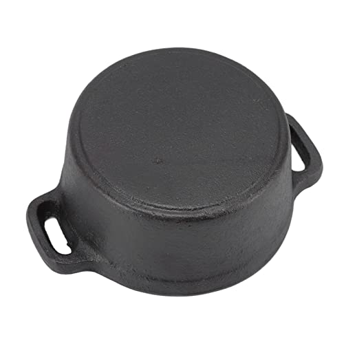 Acouto Small Castn Pot Dutch Oven Cast Iron Pot with Lid - Traditional Double Thickened Insulation Cooking Ergonomic Handle for Baking 7 Quart Capacity Heavy Duty Versatile