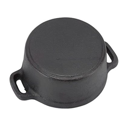 Acouto Small Castn Pot Dutch Oven Cast Iron Pot with Lid - Traditional Double Thickened Insulation Cooking Ergonomic Handle for Baking 7 Quart Capacity Heavy Duty Versatile