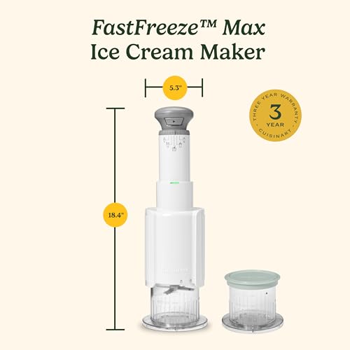 Cuisinart Ice Cream Maker – Cuisinart FastFreeze MAX 5-in-1 Ice Cream, Milkshakes, Slushies, Sorbets and Mix-Ins, Freeze Wand, Two Large 1-Pint Mixing Cups with Lids, Easy to Clean, ICE-FD50
