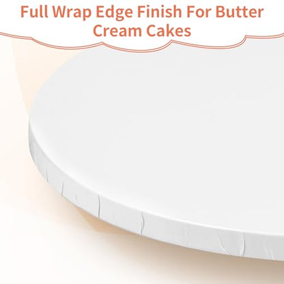 Cake Drums 12 Inch - Sturdy 1/2 Inch Cake Drum, Cake Boards 12 inch Round,Corrugated Cake Base Cake Boards for Multi-Layer Cakes, White, 2 Pcs