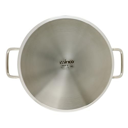 Winco Commercial-Grade Stainless Steel Brazier with Lid, 8 Quart