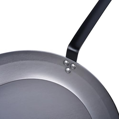 Restaurantware Met Lux 16 Inch Fry Pan, 1 No-Stick Frying Pan - Induction-Ready, Triple-Riveted, Silver Carbon Steel Cooking Skillet, Durable, For Searing, Sauteing, And Browning Food