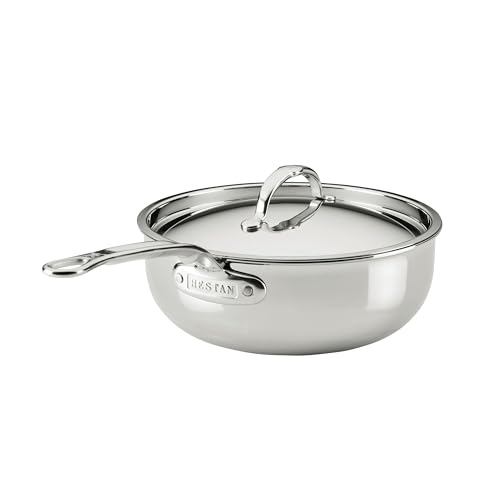Hestan ProBond Luxe Saucepan with Lid, 2 Quart Polished Tri-Ply Stainless Steel - Professional Clad Cookware, Induction Compatible, Oven Safe