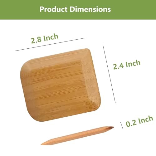 Bamboo Pan Scraper Tool (Pack of 6), Size 2.8" x 2.4" Eco-Friendly Pot Scraper,Clean Pans, Dishes, Bowls, and Plates, Removes Food Effectively Without Scratching