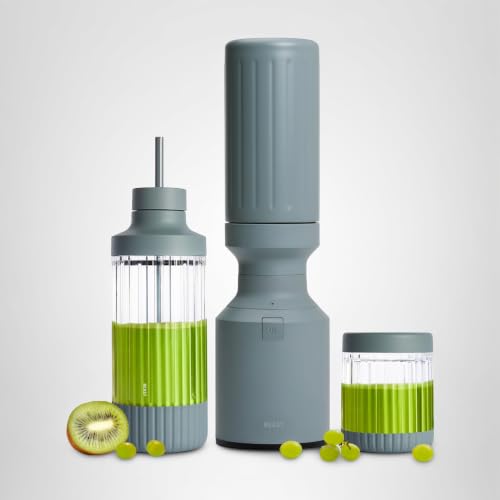 Beast Mighty 850 Stainless Steel | Compact Personal Blender | Extra Vessels | Keeps Blends Cold | Smoothies, Shakes, Sauces, Dips | Portable Straw Caps and Lids | 850W (Mist)