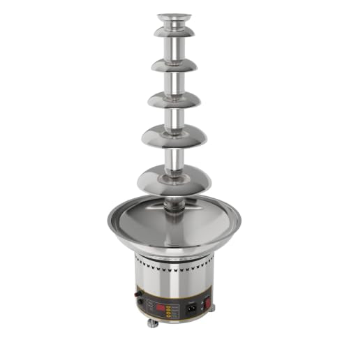 PreAsion Chocolate Fountain 110V Electric 6-Tiers Digital Chocolate Fountain Melting Machine Heating Fondue Fountain