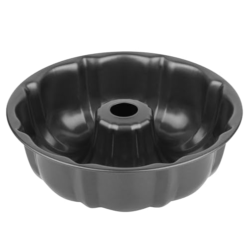 Novery 9.5" Non-stick Cake Pan, Heavy Duty Carbon Steel Fluted Tube Round Baking Pan,Buntz Pound Cake Pan Mold,Tube Bakeware,Baking Mold for Jello,Gelatin,Chocoflan,Flan