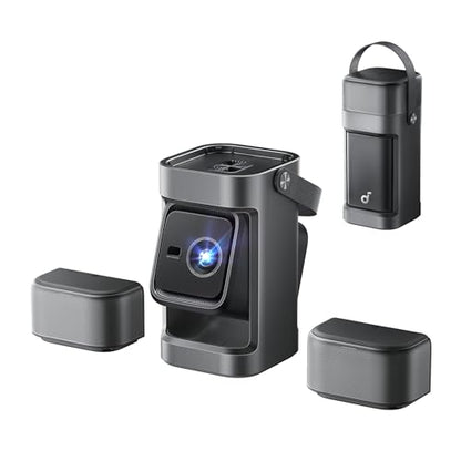soundcore Nebula P1 Portable GTV Projector with Detachable Speakers, 650 ANSI Lumens, 1080P, 20W Truly 2.0 Surround Sound, Dolby Audio, Built-In Gimbal, Auto Adjustment, 180" Big Screen, Carry Handle