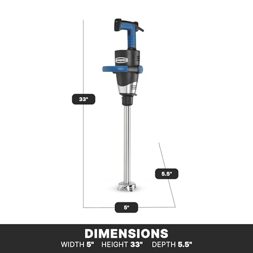 Waring Commercial EvolutionX Immersion Blender, 1.5 Horsepower Motor, 18" Stainless Steel Shaft, Variable Speed, 35-Gallon Capacity, for Professional Hand Blender for Kitchens & Catering, WSB650X
