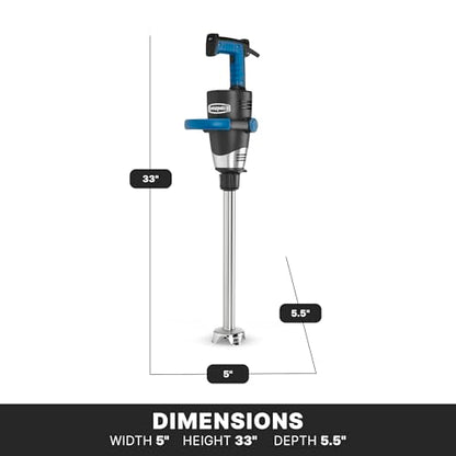 Waring Commercial EvolutionX Immersion Blender, 1.5 Horsepower Motor, 18" Stainless Steel Shaft, Variable Speed, 35-Gallon Capacity, for Professional Hand Blender for Kitchens & Catering, WSB650X