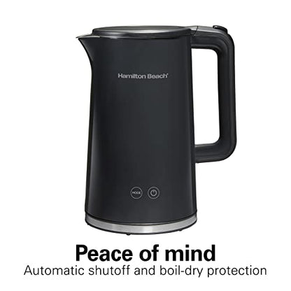 Hamilton Beach Digital Temperature Control Electric Tea Kettle, Hot Water Boiler & Heater 1.7L, 5 Preset Modes + Keep Warm, Fast Boil 1500 Watts, BPA Free, Cool-Touch Exterior, Black (41033)