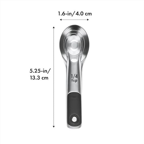 OXO Good Grips 4 Piece Stainless Steel Measuring Spoons with Magnetic Snaps
