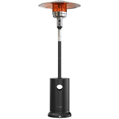 EAST OAK 50,000 BTU Patio Heater for Outdoor Use with Round Table Design, Double-Layer Stainless Steel Burner, Wheels, Triple Protection System, Outdoor Heater for Home and Residential, Black