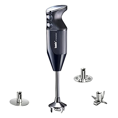 bamix Made in Switzerland M200 PRIME - 2-speed Immersion Hand Blender, 200W 120V 60Hz – Black - Includes 3 Stainless Steel Blades – Aerating, Blending, and Chopping Blades