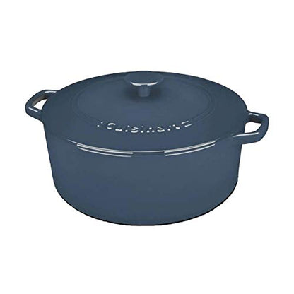 Cuisinart Chef's Classic Enameled Cast Iron Round Covered Casserole (Provencial Blue, 7- Quart)