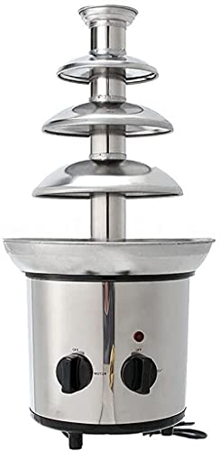 ZEVELOO Chocolate Fountain Machine Electric Chocolate Fondue Fountain Machine Stainless Steel 4-Pound Capacity for Chocolate Candy Butter Cheese (4-Tier)