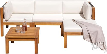 Greesum 5‑Pieces Small Patio Sofa, Outdoor Sectional Couch