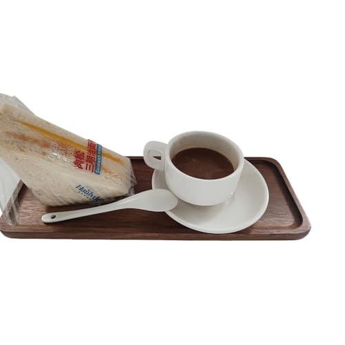 Rectangular Wood Serving Trays Set, Large Natural Wooden Serving Platters, Charcuterie Plates Board Snack Dessert Appetizer Serving Tray for Long Bread Cheese, Food Fruit Dishes Home Decor (2 Pack)