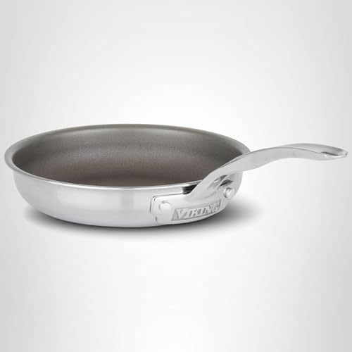 Viking PureGlide Pro 3-Ply Nonstick Frying Pan, Made without PFAS, 8-Inch Induction Cookware, Metal Utensil Safe Titanium Nonstick Surface, Oven Safe to 600F