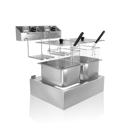 Commercial Deep Fryer with Basket, 3400W 12.7QT Electric Deep Fryers