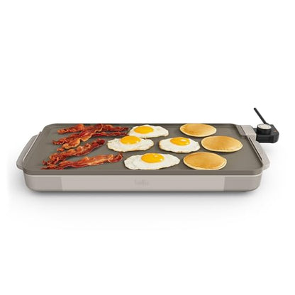 bella 10" x 20" Electric Griddle with EverGood™ Ceramic Nonstick Coating, Removable Temperature Probe, Dishwasher-Safe Drip Tray & Cool Touch Handles, Cook up to 10 Eggs, 1500 Watt, Oatmilk
