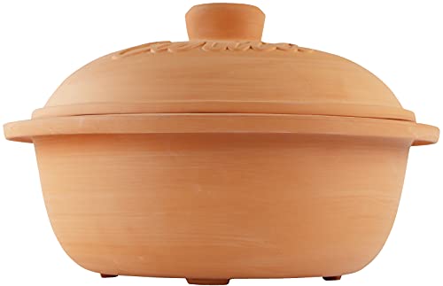 Reston Lloyd Eurita 4 Quart Terracotta Clay Non Stick Dutch Oven – Natural, Lead Cadmium‑Free, Oven & Microwave Safe, Rustic Slow-Cooker Pot Roasting & Casseroles, Healthy cooking with recipe guide