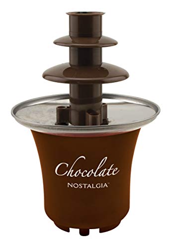 Nostalgia 3 Tier Electric Chocolate Fondue Fountain Machine for Parties - Melts Cheese, Queso, Candy, and Liqueur - Dip Strawberries, Apple Wedges, Vegetables, and More - 8-Ounce - Brown