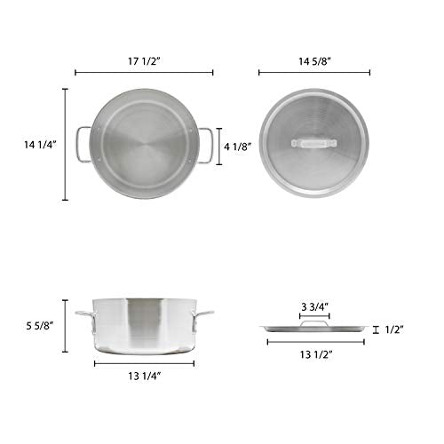 Thunder Group 14 Quart Aluminum Braiser with Lid