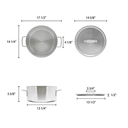 Thunder Group 14 Quart Aluminum Braiser with Lid