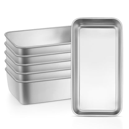 Leonyo 6 Pack Loaf Pans for Baking Bread, 9x5IN Stainless Steel Loaf Pans for Homemade Bread, Meatloaf, Bananas, Brownies, Lasagnas, Dishwasher Oven Safe