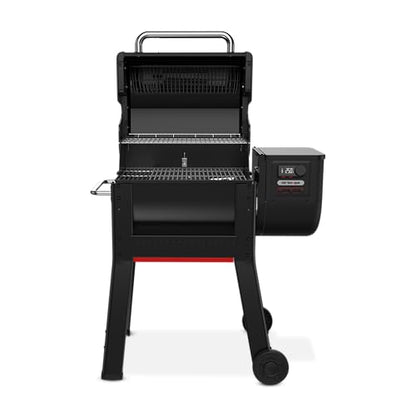 Weber Smoque™ 22‑Inch Pellet Smoker, Black – Outdoor BBQ Pellet Grill Up to 500 Degrees with SmokeBoost, SmoqueVent Airflow System & Rapid React PID Temperature Control