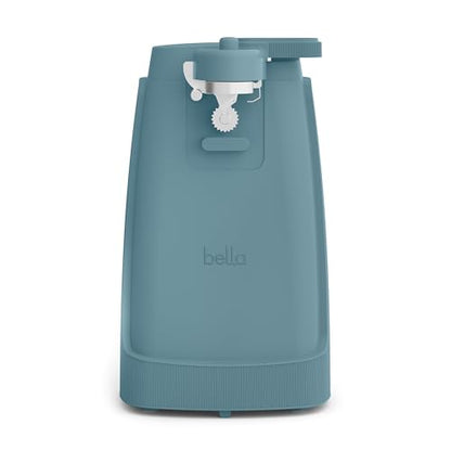 bella Electric Can Opener and Knife Sharpener, Removable Cutting Lever, Cord Storage, Stainless Steel Blade, Surf